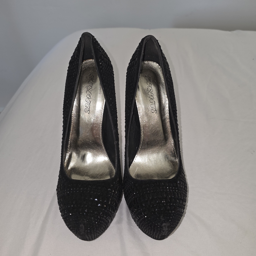 Elegant Black Sequin Heels